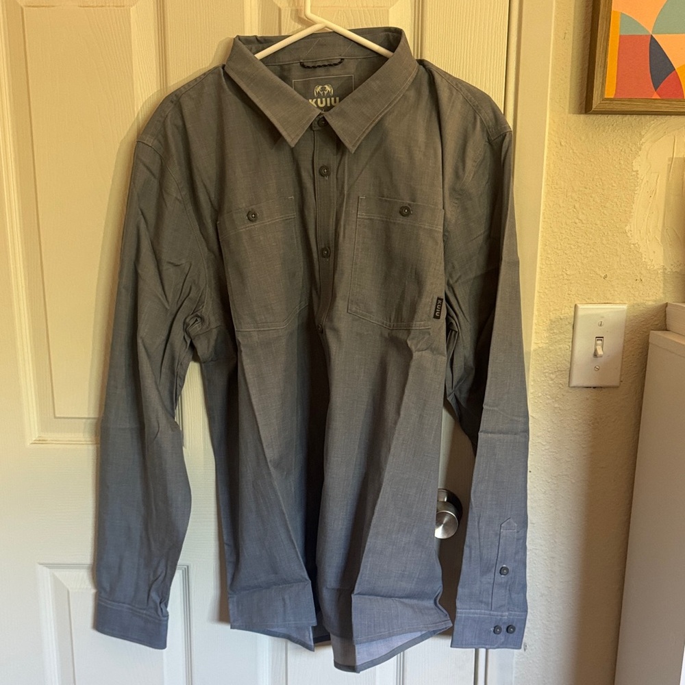 KUIU Men's light blue Chambray Shirt Jacket
